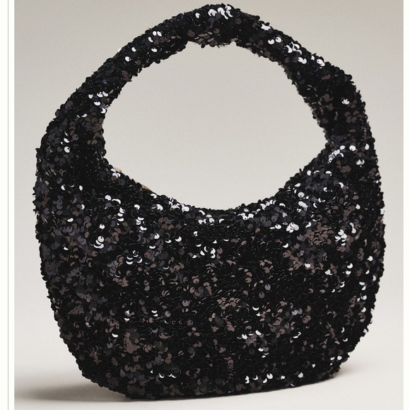 Anthropologie Handbags - NWT Anthropologie Black sequin  hobo Handbag Edition